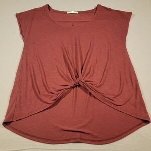 Anthropologie Pure +‎ Good Blouse Womens Knot Front Cap Sleeve Top Size Large